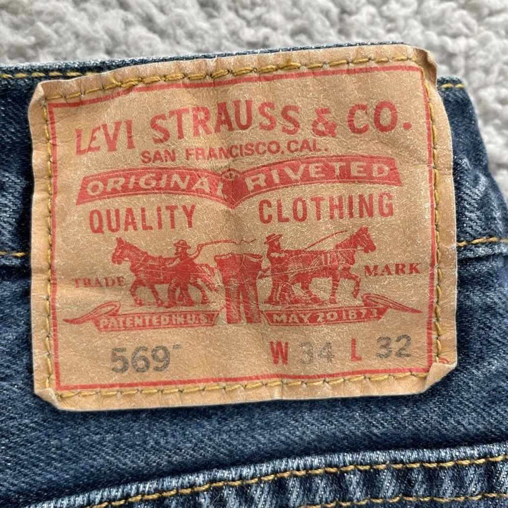 Levi's 569 Jeans Mens 35x30* Straight Baggy Whisker Denim Y2k Workwear 90s Skate